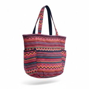 Thirty-One Retro Metro Bag Multi-Color Tribal Geometric Canvas Tote Bag